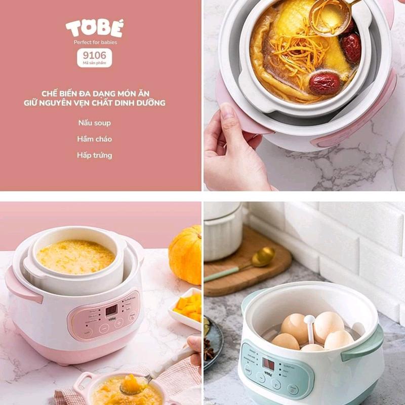 Thố sứ, nắp sứ nồi nấu cháo chậm tobe 1L 4