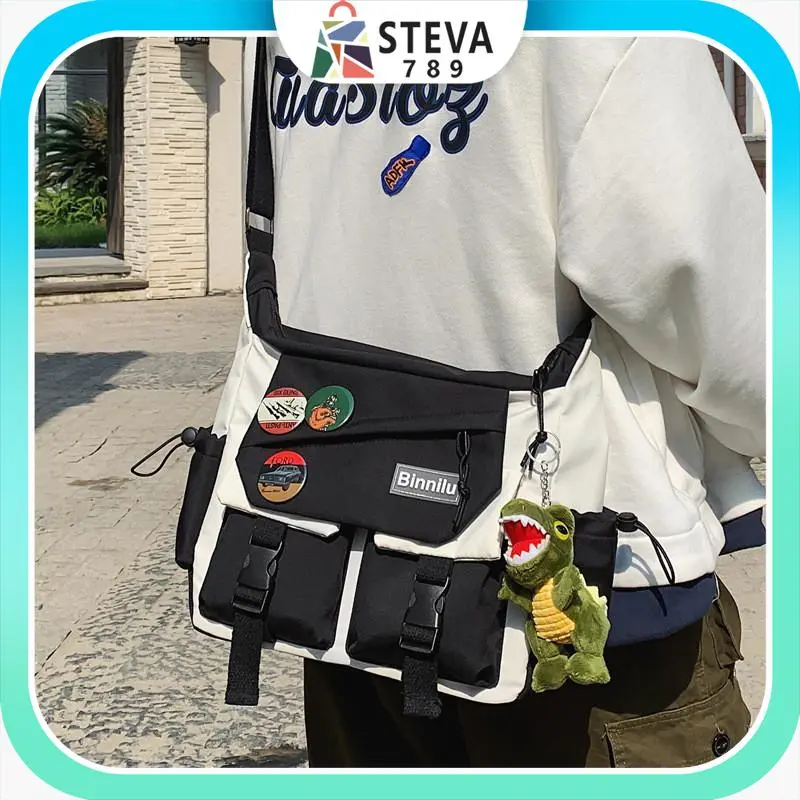 【COD】Tas travel untuk pria dan wanita/tas bahu/tas kanvas/unisex/tas kasual/tas fashion Korea berkapasitas besar/tas bahu impor/temperamen kasual/tas kasual pasangan/2 gaya untuk dipilih 0