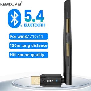 Penyesuai Bluetooth 5.4, Panjang 150M, USB, Pemacu Penyesuai Bluetooth, Sesuai untuk Windows 11/10/8.1, Serasi dengan Tetikus dan Papan Kekunci, Penerima Audio dan Pemancar, Percuma Office