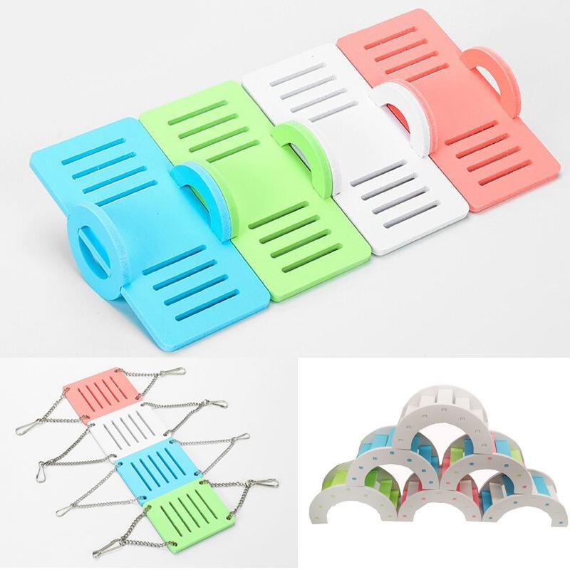 【Vận chuyển trong vòng 24 giờ】Đồ chơi Hamster Cầu vồng bằng gỗ Tổ bập bênh Đồ chơi xích đu Động vật nhỏ Hoạt động leo trèo Đồ chơi tự làm Lồng Hamster Đồ dùng cho thú cưng/Sắp bán hết rồi 3