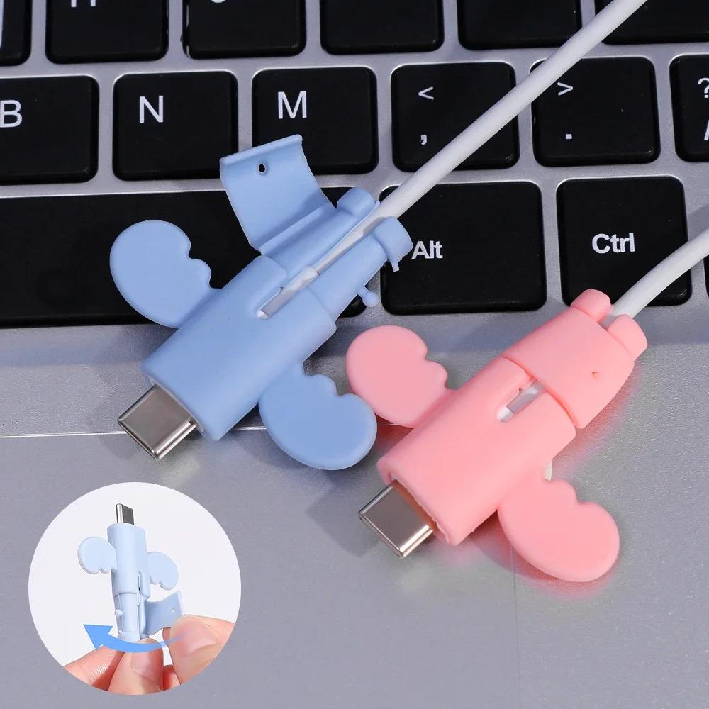 1/2/4/5Pcs Pelindung Kabel Charger Silikon Untuk Ponsel Iphone Samsung Xiaomi Universal Penggulung Kabel Data Anti-Patah