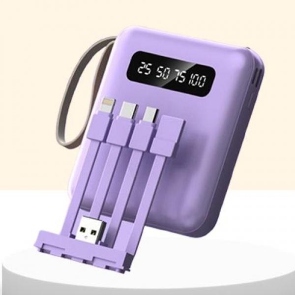 Pin Sạc Dự Phòng Mini 30000mAh Với 3 Cổng Ra Micro USB Type-C Tiện Dụng LED hiển thị dung lượng pin