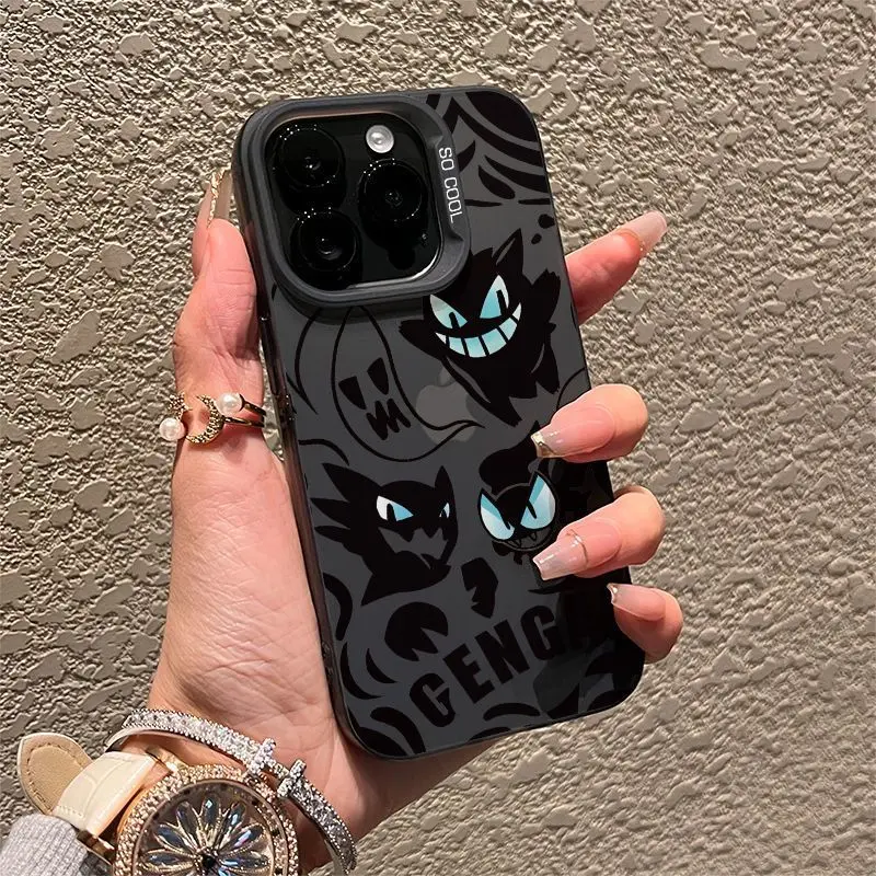 Ốp Lưng iPhone Gengar, Màu Đen, Tương Thích Với iPhone 15 / 14 / 13, Ốp Lưng, Tương Thích Với iPhone 15 Pro, Lì, Bảo Vệ Toàn Cạnh, Chống Sốc, Tương Thích Với iPhone 14 Pro Max, 11 / 12 2