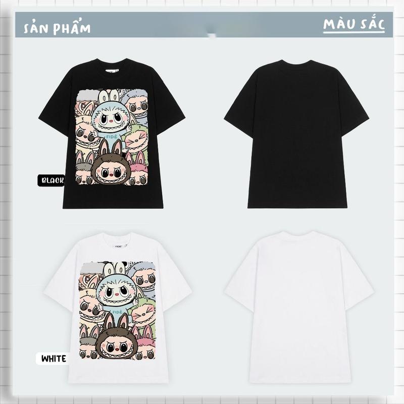Áo thun  LABUBU phông unisex form rộng local brand nam nữ cổ tròn oversize AT16 1