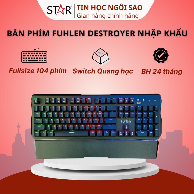 Bàn Phím Fuhlen Destroyer Nhập khẩu (Black/ USB 2.0) - Bảo hành 24 tháng