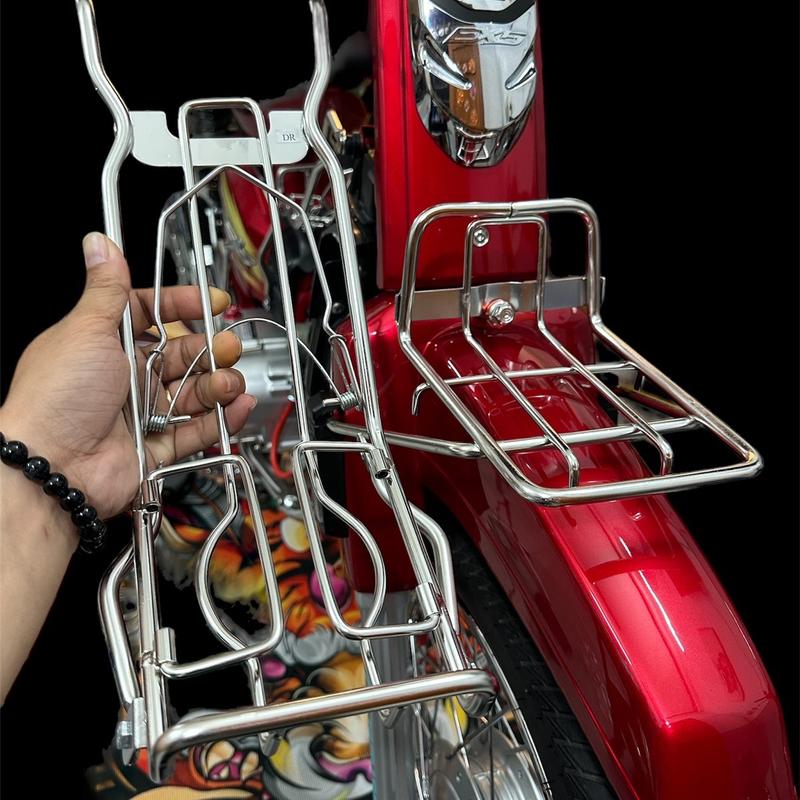 Combo Baga Inox Giữa , Mũi xe Dream Inox , Baga Nhúng Nhựa Màu Đen Dream