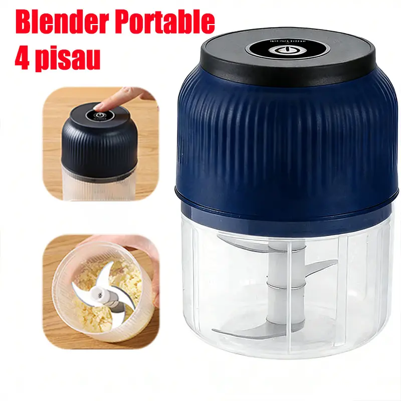 Chopper Listrik Mini 300ml 4 Mata Pisau | Alat Giling Bumbu Dapur Praktis & Multifungsi