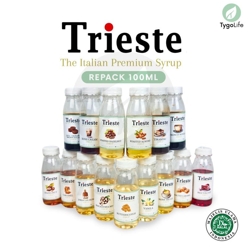 TRIESTE SYRUP REPACK 100ML FLAVOURED SIRUP BANYAK RASA SAMPLE TERMURAH ...