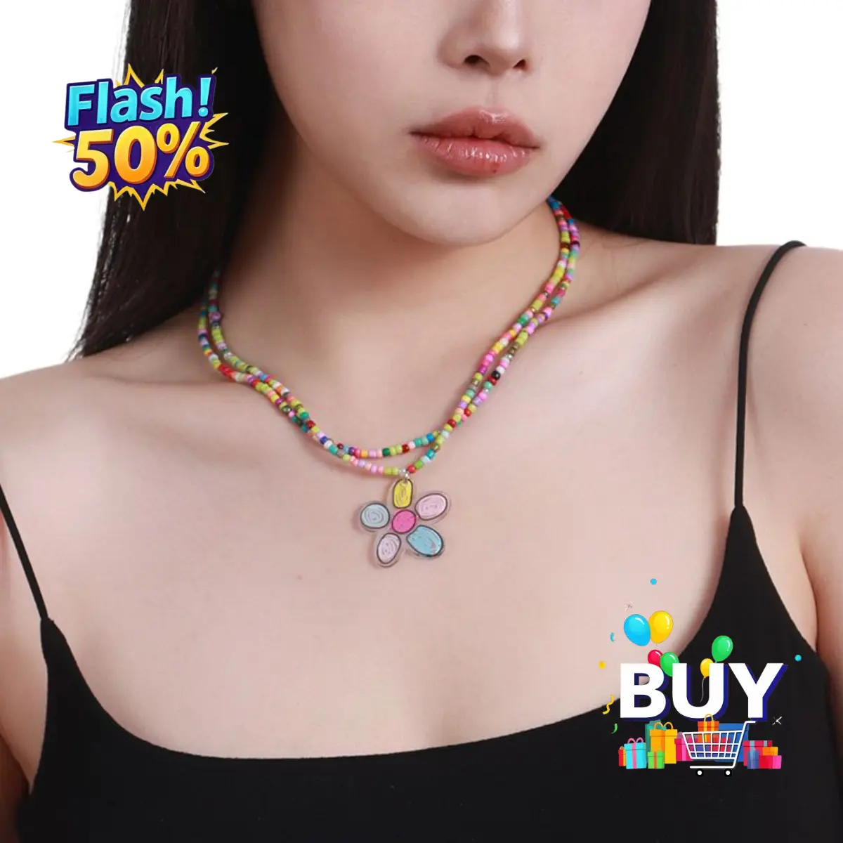 Vòng Cổ Hai Lớp Đính Cườm Màu, Phong Cách Ins, Dây Chuyền Xương Đòn Cổ Điển Mặt Trời Độc Đáo, Ngọt Ngào Và Ngầu, Trang Trí Nữ Và Cô Gái Nóng Bỏng, Thời Trang, Thiết Kế Đẹp, Giá Cả Phải Chăng, Sang Trọng, Hàng Có Sẵn Năm 2025