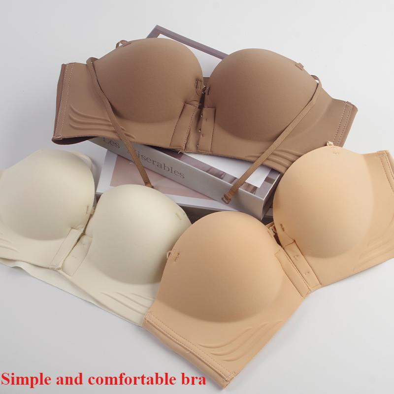 Áo Ngực Độn, 4cm, Không Gọng, Không Dây, Thoáng Khí, Lưng Lớn, Áo Ngực Chống Sốc Cho Nữ, Dây Đeo Vai Có Thể Tháo Rời # NYB08 áo  tàng  hình  trung  quốc