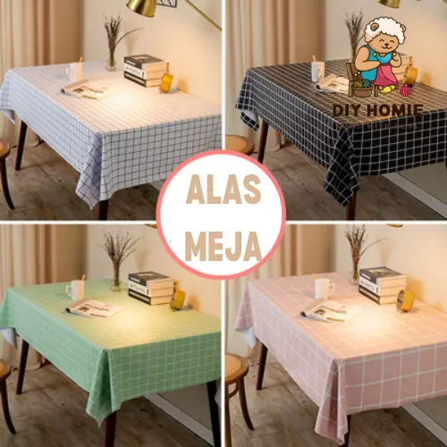 Table Cloth Dust Waterproof Anti Oil Dust proof Dining Table cloth Cover Minimalist PEVA Fashion Alas Meja Kain
