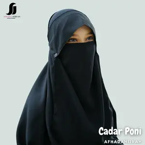 Afhadahijrah - cadar arab niqab poni jetblack terbaru Kancing  Muslim Tebal