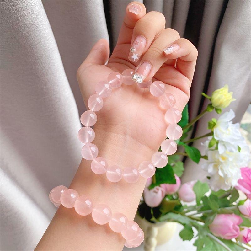 Product Introduction of Simple fashion accessories rose natural crystal bracelet for women sweet stripping powder horse shade bracelet single bangle simple fashion accessories 8