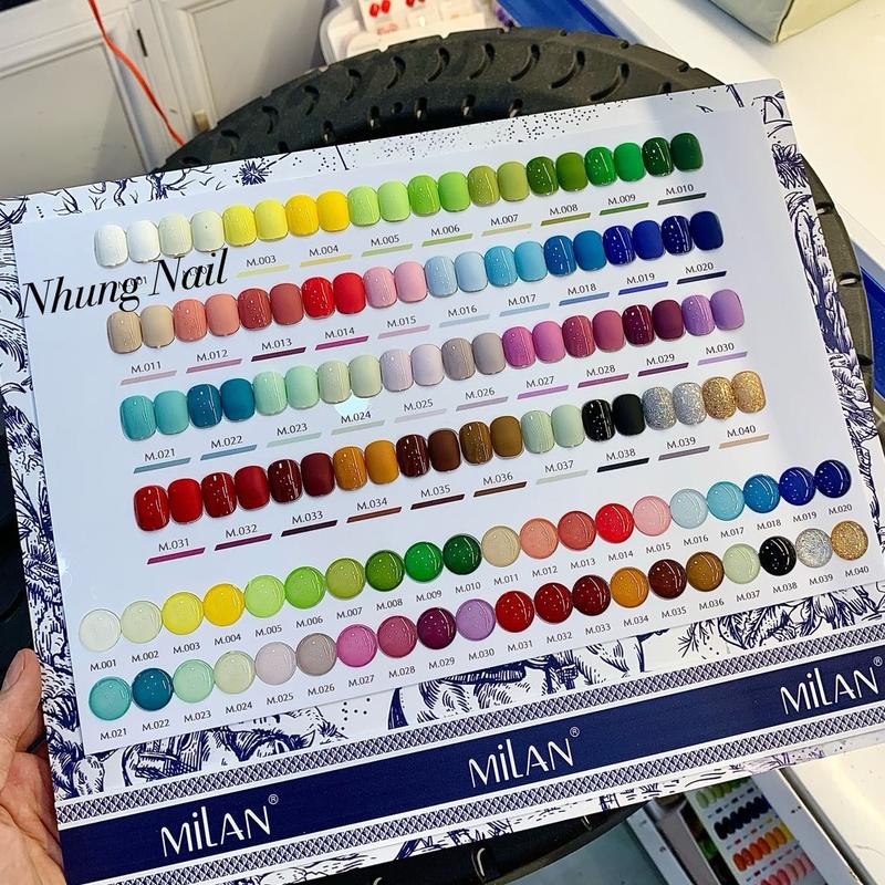  Set sơn 40 màu Milan  có nhũ  kèm bảng  màu nail 