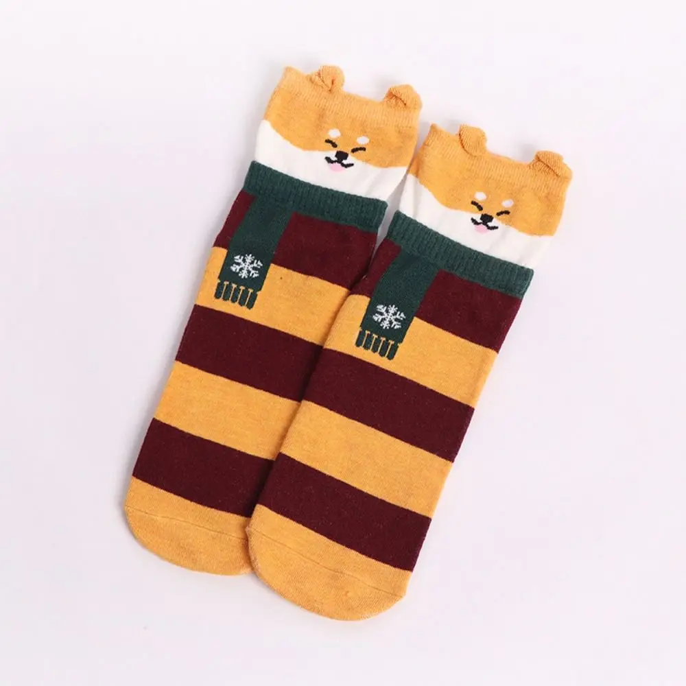 Novelty Korean Style Cat Pattern Socks Harajuku Cotton Animal Socks Short Socks Warm Middle Tube Socks Student