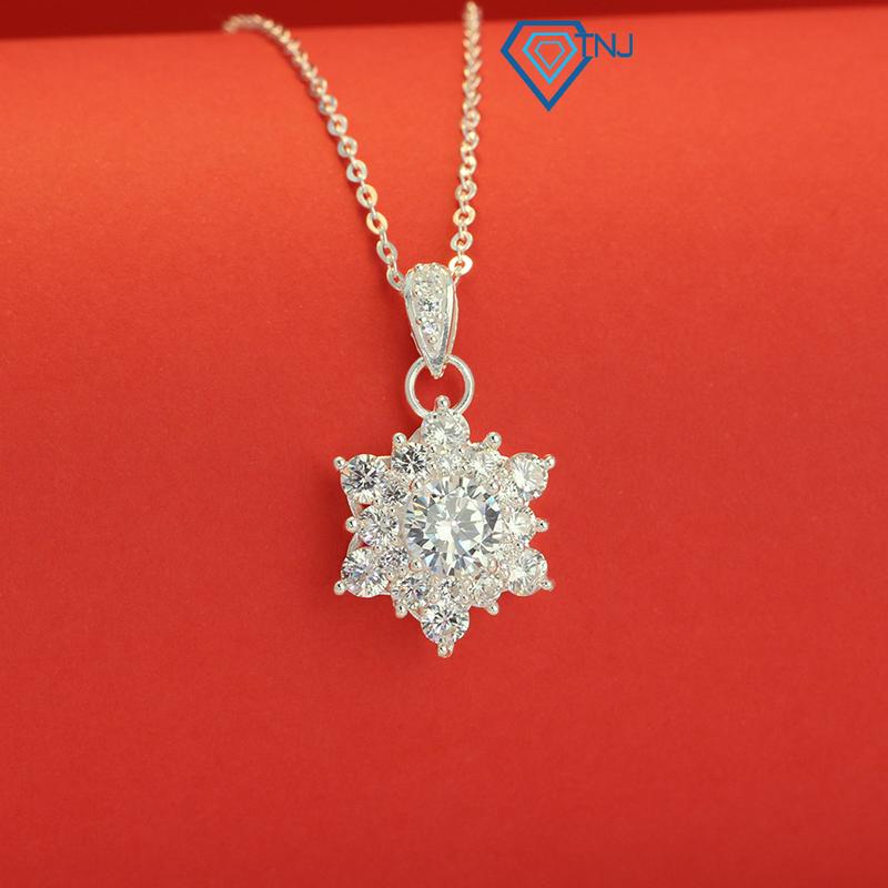  Dây chuyền bạc nữ hình bông tuyết đính đá sang trọng DCN0541 