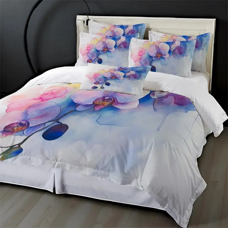 Floral Print Duvet Cover Set, Including 1 Duvet Cover & Pillowcase, Soft Comfortable Bedding Set for Home Bedroom 3