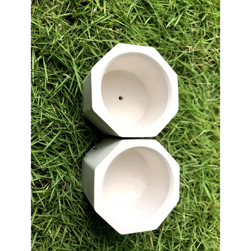 pot mini semen/gypsum octagon kaktus sukulen, lilin, souvenir. 4