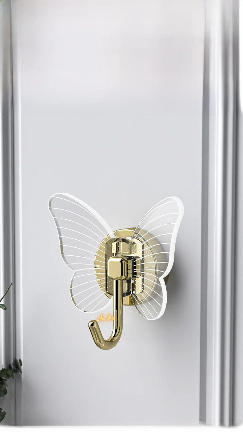 Product Introduction of Elegant Butterfly Hanger Bathroom No-Drill Wall Hook Seamless Hanging Entrance Strong Adhesive Stylish Wholesale Decor Organizer 8