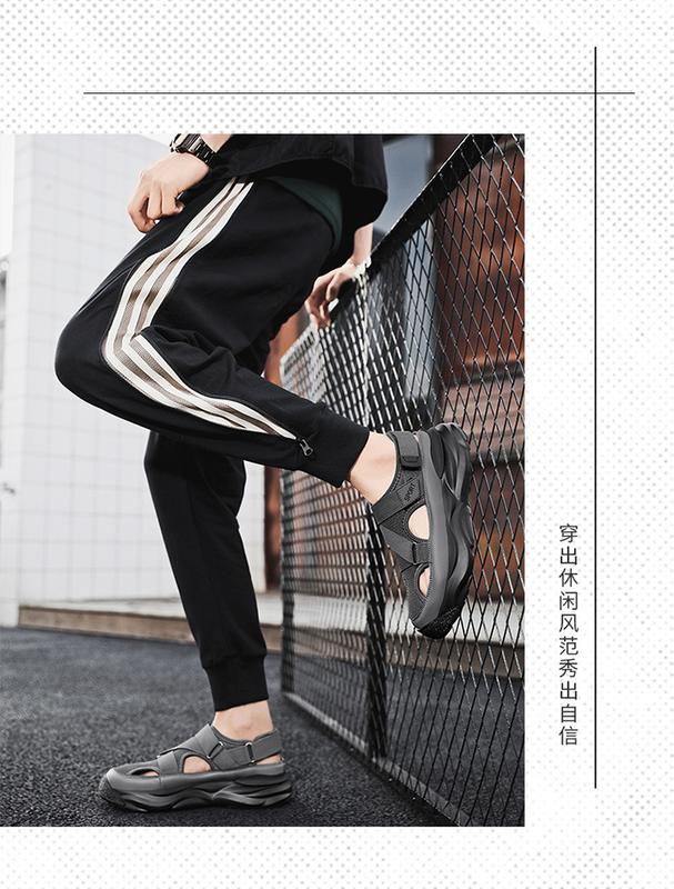 Product Introduction of Sandal Kerja Luar Lelaki, 2024 Musim Bunga Baharu, Sandal Memandu Ayah, Jari Tertutup, Sesuai untuk Sukan, Kesesuaian Berventilasi 4