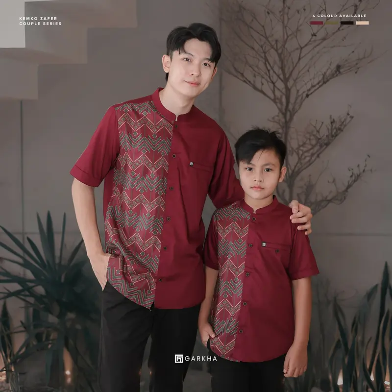 GARKHA Kemeja Koko Zafer Batik Couple Ayah Anak Lengan Pendek Premium Baju Muslim Sarimbit 1