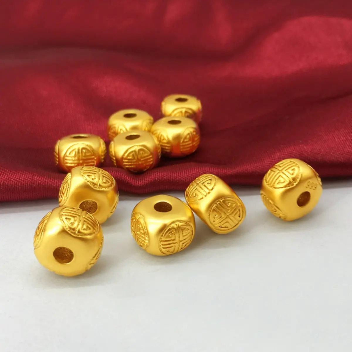 Passepartout sand gold accessories, Chinese style DIY bracelet brass plated 24K gold, Vietnamese sand gold with beads