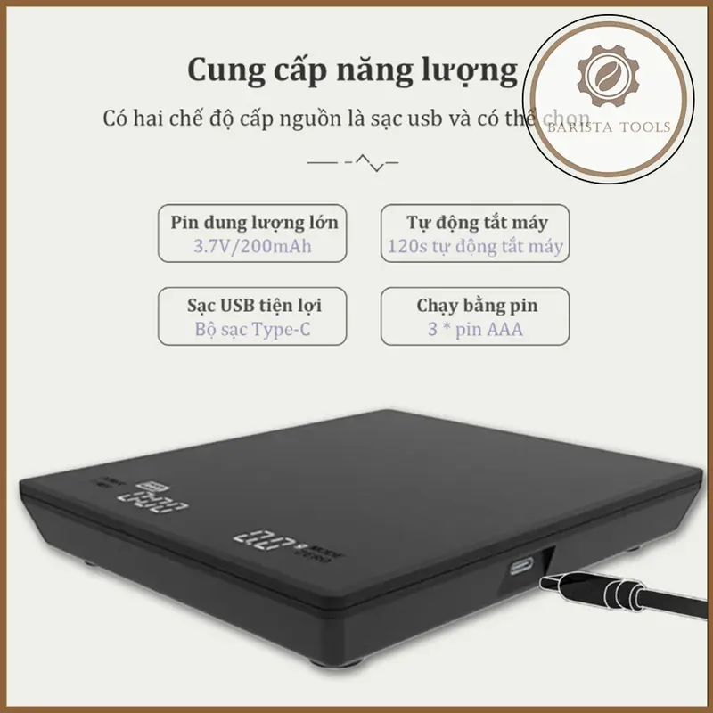 Cân cà phê điện tử màn cảm ứng thông minh  3kg/0.1g | Scale Coffee 6