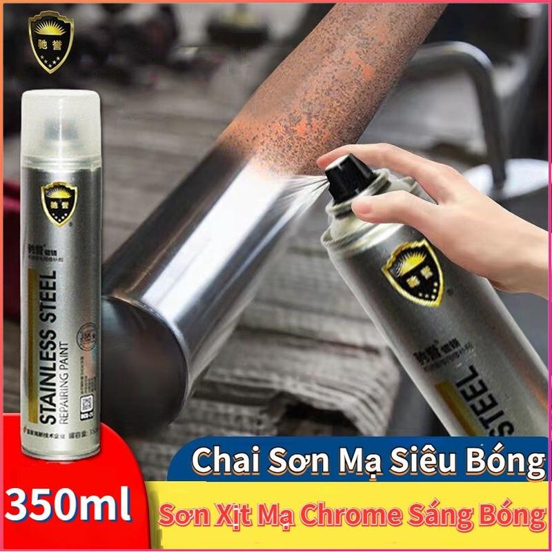 [FREESHIP] Sơn Bạc Mạ Crom Sơn Xịt Mạ Chrome Sáng Bóng 350ml - Chai Sơn Mạ Siêu Bóng - Sơn xe 0