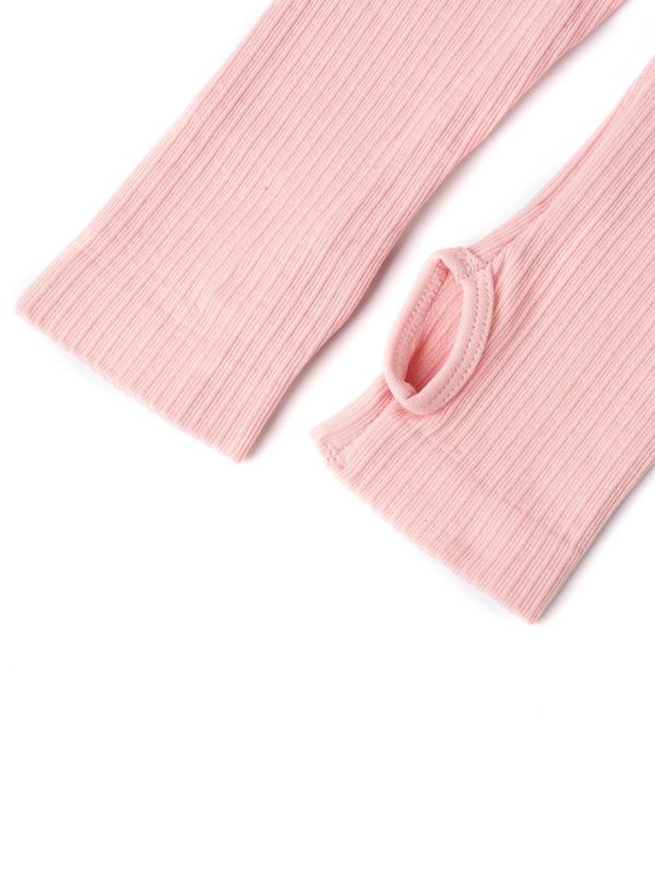 Two-Piece Set Women's Plain Long Sleeve Crop Tee & High Waist Leggings Tracksuit Set, Sporty Round Neck Top & Skinny Pants for Yoga Gym Workout Running, Ladies Sportswear for All Seasons 6
