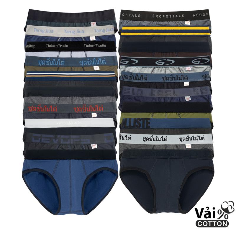 Combo SỈ 20 quần sịp nam bản cạp to 4cm thun cotton thấm hút mồ hôi tốt mịn mát quần lót nam nhiều lưng cao cấp sịp tam giác Menswear Boxer Quần Boxer