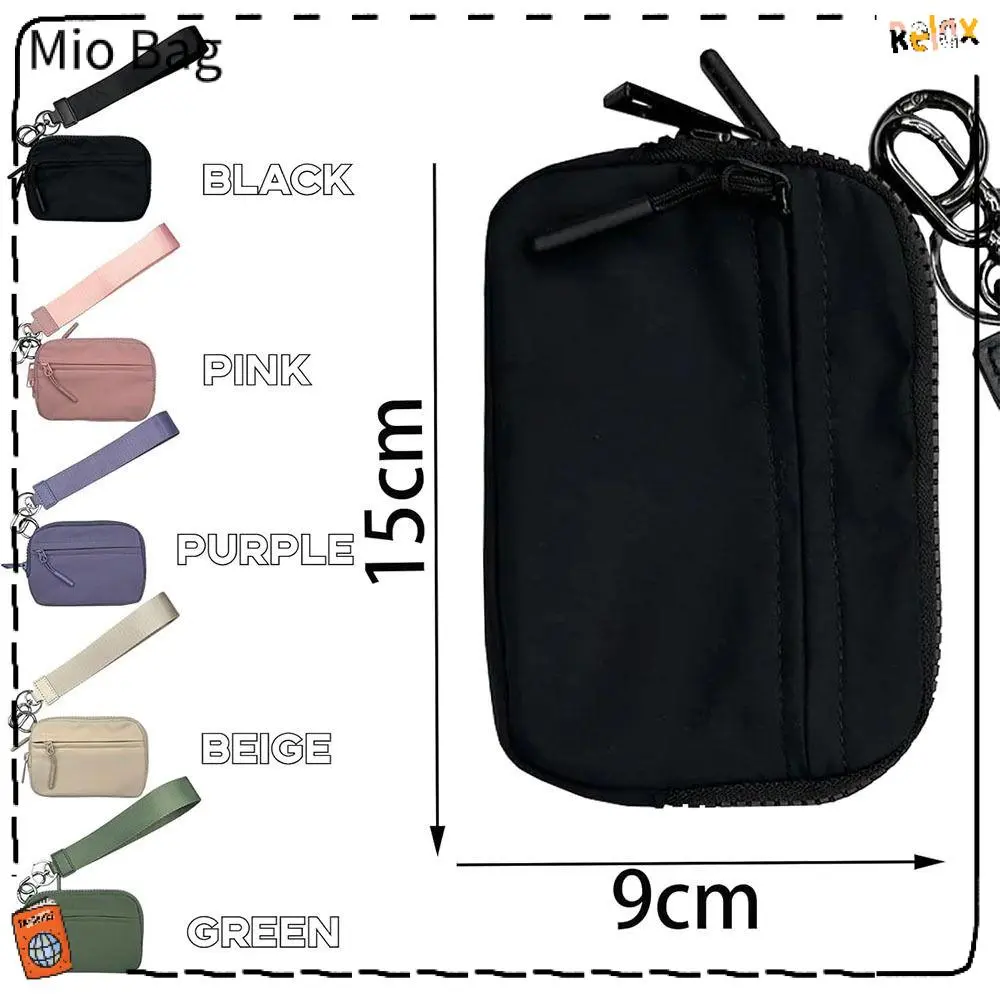 Creativity Multi-function Coin Purse with Wrist Zipper Small Wallet Card Holder Keychain with ID Window ID Case Purse