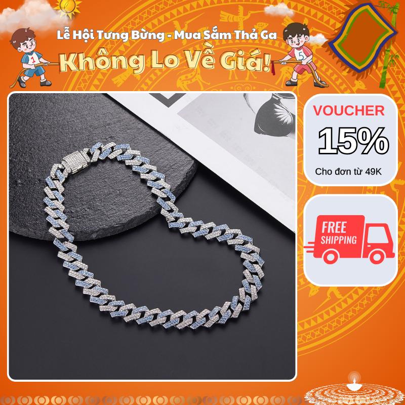 [Mua Là Thích, Không Thích Hoàn Tiền] Vòng cổ vòng tay nam đính đá Kuu Clothes Dạng Chuỗi Xích Đẹp màu xanh ngọc Thép Titan Không Gỉ - XAVY Đá Chain Dây Chuyền Jewelry Trang Sức