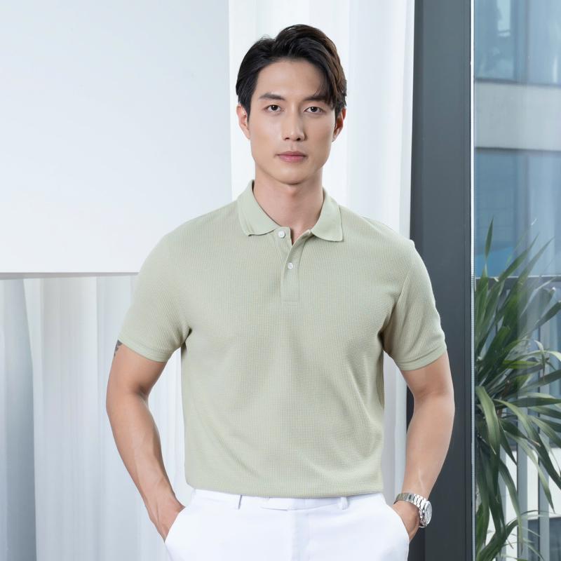  Áo Polo Basic Waffle sớ vải tổ ong Form Regular Fit 250gsm. OTIS STAR Gentino 