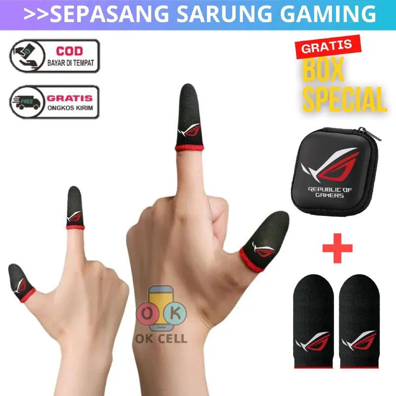 BAYAR DITEMPAT - Free Box Sarung Jempol Game Anti Keringat Fingerprin Ori Accessories 1
