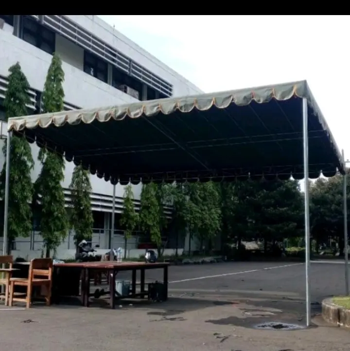 terpal terop 3x6 kain jep 2 lapis kain semi karet ada rumbai atapnya saja