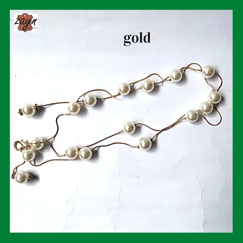 Belt Rantai Mutiara Gold Gesper Fashion Wanita Silver Ikat Pinggang Gamis Rantai Model Kait 5