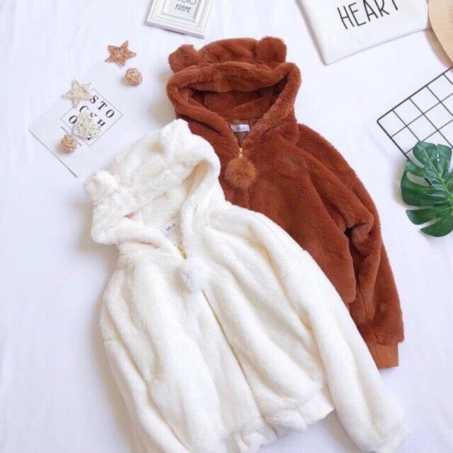  Áo bông nữ tai thỏ đủ 6 màu siêu xinh mềm mại ấm áp 