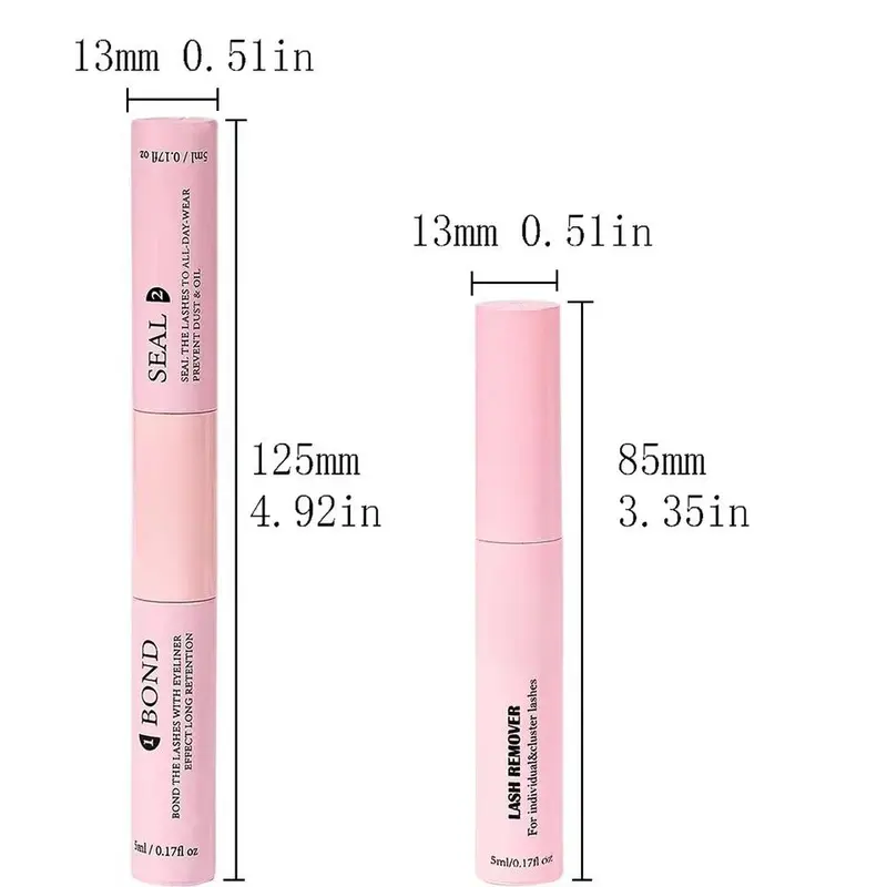 Lash Bond and Seal & Lash Glue Remover Set, 1 Count Individual Lashes Glue and Seal & 1 Count False Eyelashes Remover, Eye Makeup Tool 1
