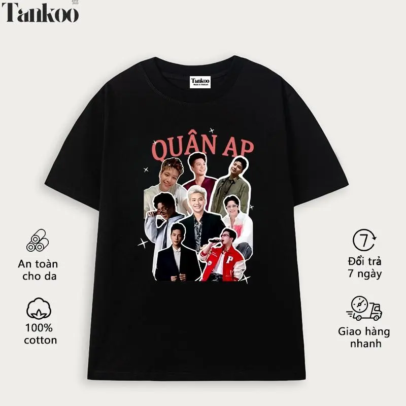 TANKOO áo thun in nam nữ chất liệu cotton cực đẹp-Áo thun Tay ngắn In Hình ANH TRAI QUÂN AP Cotton 230g áo thun nam 2025 mới