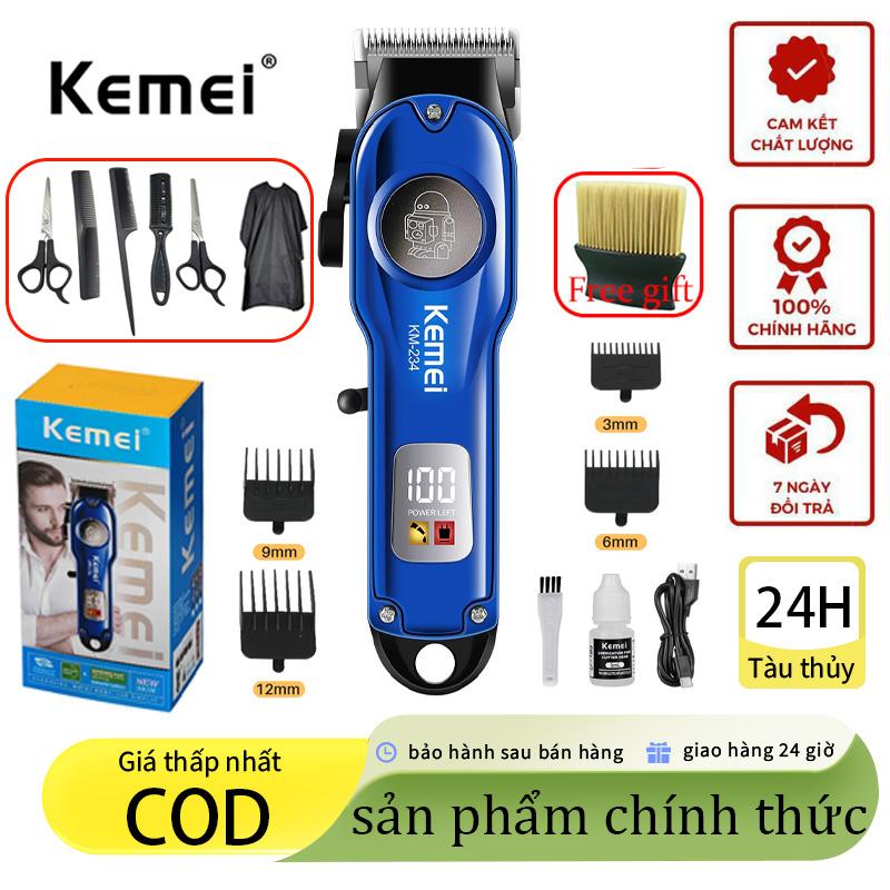 Tông đơ cắt tóc không dây Kemei KM-234 Tông đơ cắt tóc điều chỉnh ba tốc độ Màn hình LED Tông đơ cắt tóc Cạo Râu
