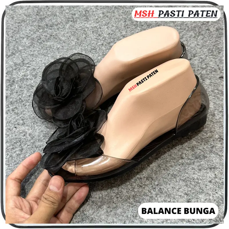 MSH 186 Sepatu Jelly Motif Pita Wanita Dewasa Sepatu Teplek Perempuan Karet Shoes sepatu  sandal tali Luofu 3