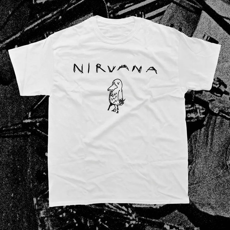 Kemeja-T Nirvana Band Rock, Ketibaan Baru, Gaya Punk Amerika, Rekaan Copburn Jalan Tinggi, dengan Lukisan Tulisan Tangan, Gaya Retro, Lengan Pendek