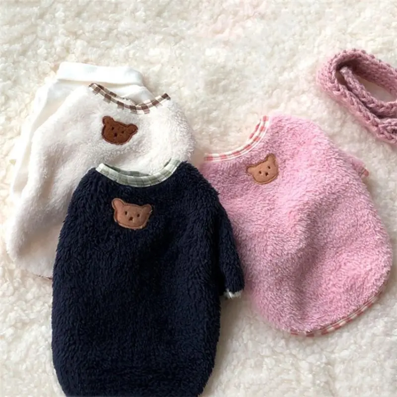 Quần áo cho chó cưng, Áo Jumpsuit quần Nhồi Bông cho mùa thu và mùa đông, Bộ đồ Ngủ Ngọt Ngào Thích hợp cho mèo con và chó Con, kiểu áo Chui Đầu, thích hợp cho Chihuahua và Poodle