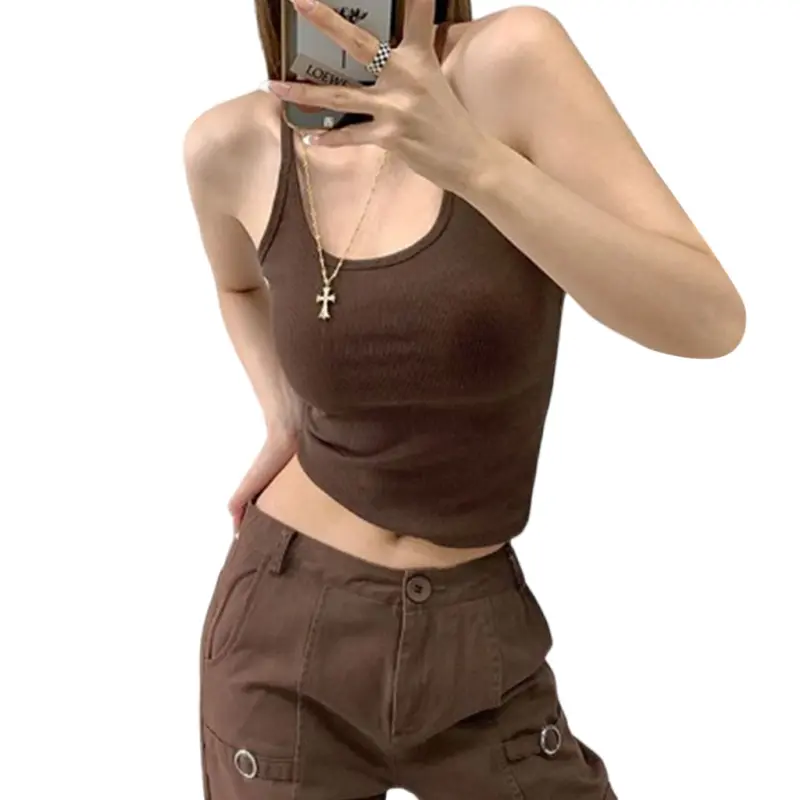 Women Camisole, Sleeveless Tops U Neck SolidFit Summer Vest for Party Club