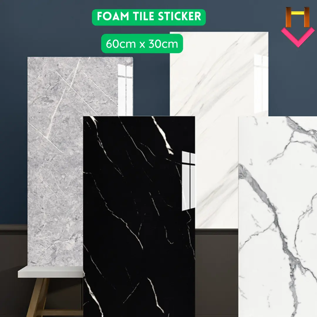 1 Piece Foam Tile Sticker Self Adhesive Foam Mosaic Mozek Waterproof Oil Resistant Tile Bedroom Bilik Dinding Home Room Ruang Tamu Wall Wallpaper