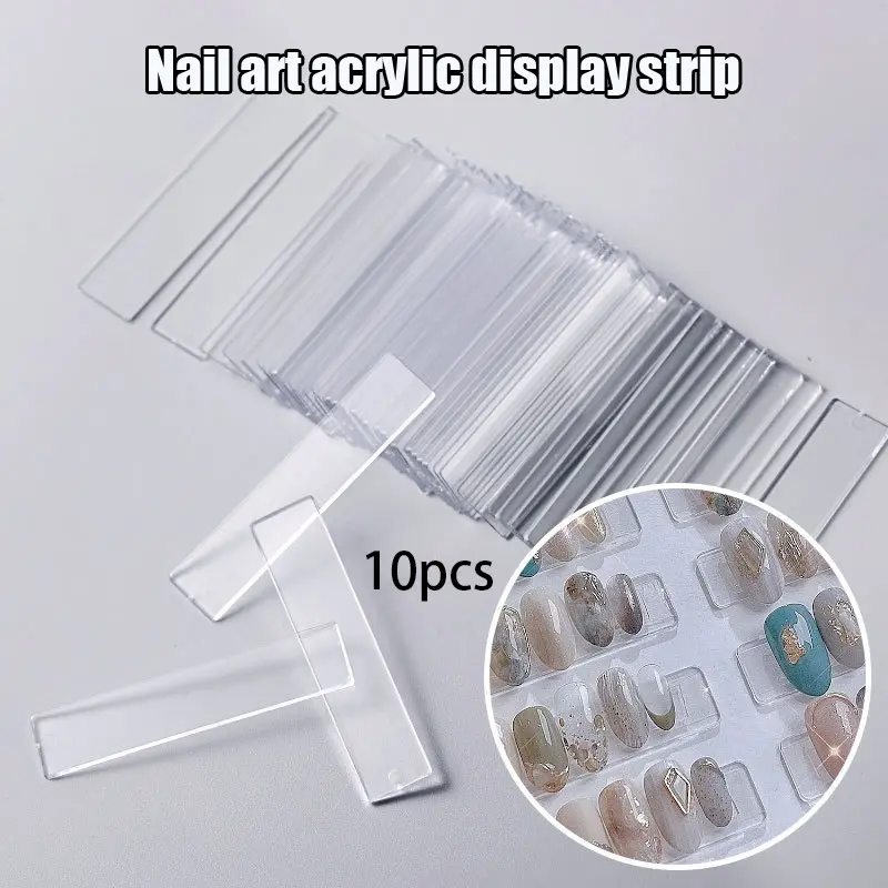 [FFF]Set False Nail Tips Nail Art Display Stand Transparent Practice Acrylic Gel Polish Holder Strip Manicure Showing Tools