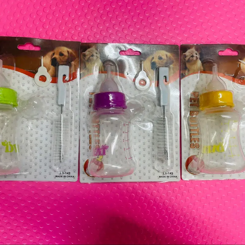 Bình Sữa Kèm Đầu Ti Silicon Cho Thú Cưng Bằng Nhựa An Toàn 150ml 2