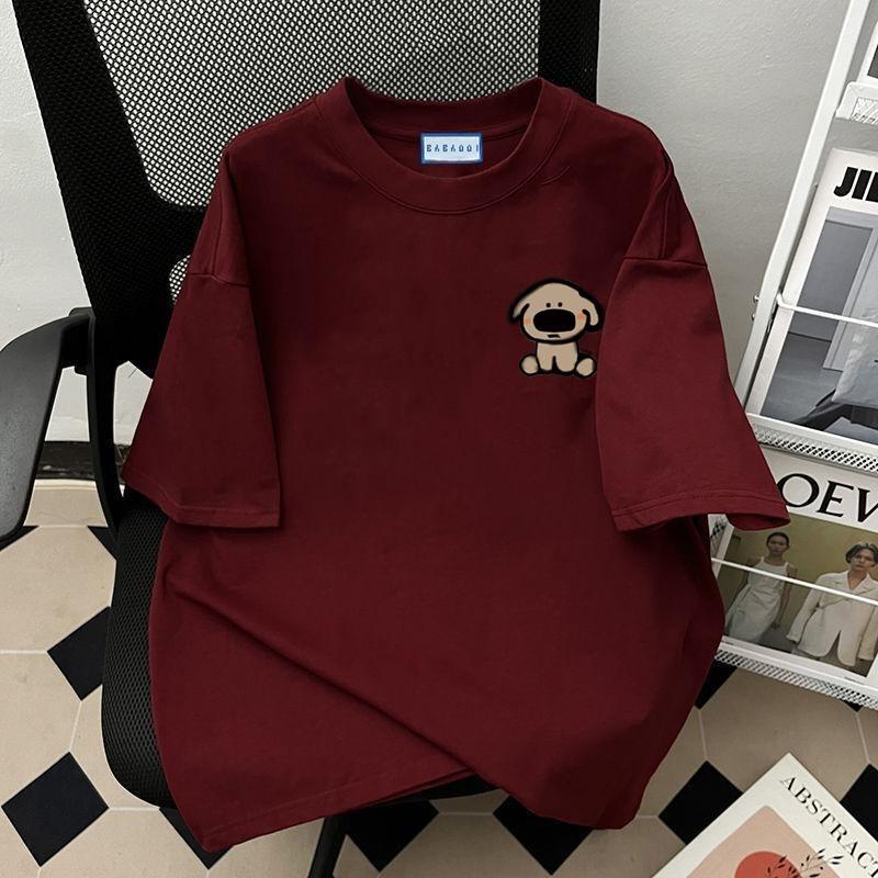 Product Introduction of 100% Cotton Puppy Cute Printed Short Sleeve T-Shirt Unisex Summer Loose Top boxy  shirt oversized  shirt  men 14