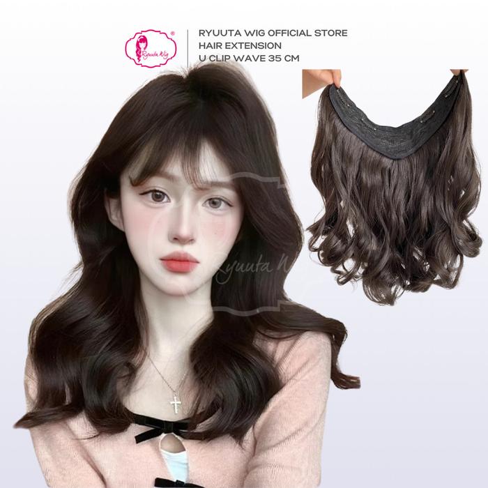 Gambar Ryuuta Wig Hair Extension U Clip Hair Clip Wave Hitam Coklat 35 cm - Black dari Ryuuta Wig Mall Kota Administrasi Jakarta Utara Tokopedia