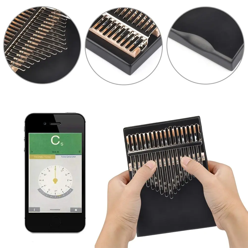 คาลิมบา คาลิมบ้า kalimba เปียโน 17 นิ้วนิ้วเปียโนแบบพกพาเครื่องดนตรี kalimba เปียโนนิ้วคริสตัลเปี
